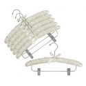 Ivory Satin Padded Hangers w/ Chrome Hook & Clips