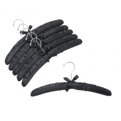 Black Satin Padded Hangers w/ Chrome Hook