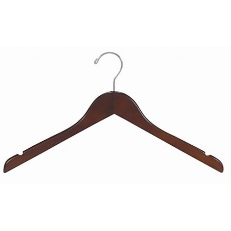 Walnut & Chrome Flat Top Hanger