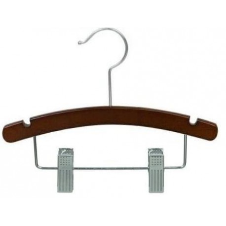 10" Walnut & Chrome Baby/Infant Combination Hanger