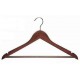 Walnut & Chrome Flat Suit Hanger w/Bar