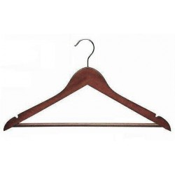 Walnut & Chrome Flat Suit Hanger w/Bar