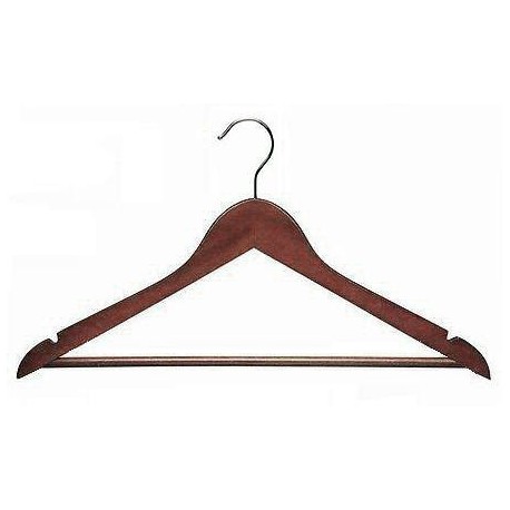 Walnut & Chrome Flat Suit Hanger w/Bar