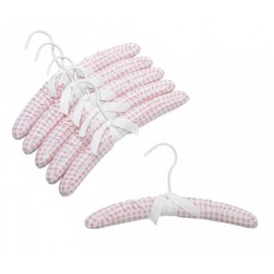 12" Childrens Pink & White Lattice Padded Hangers