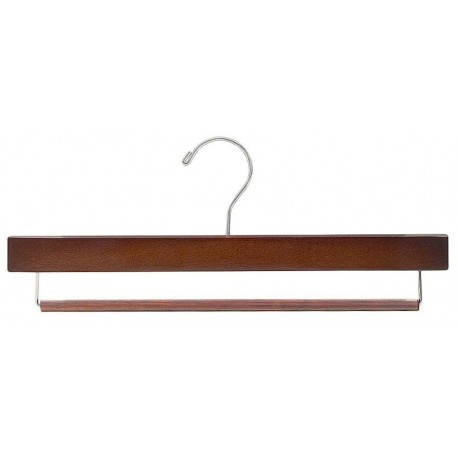 Walnut & Chrome Pant Hanger w/ Non-Slip Bar