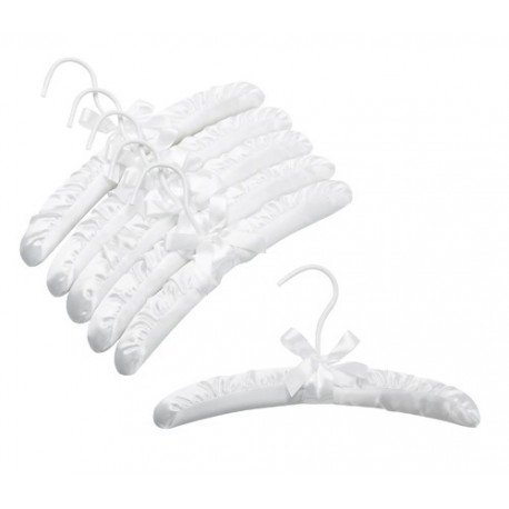 12" White Childrens Satin Padded Hangers