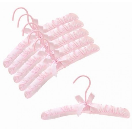 10 Pink Baby Satin Padded Hangers - Closet Hanger Factory