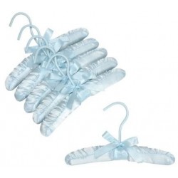 10" Light Blue Baby Satin Padded Hangers