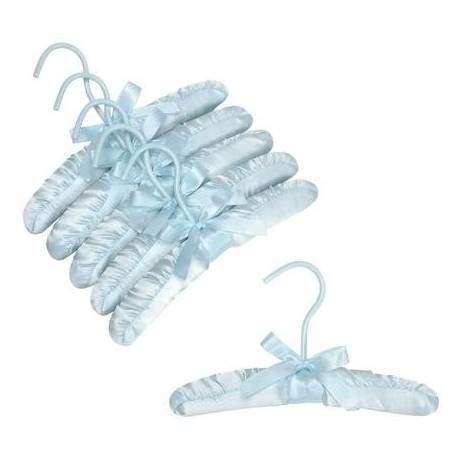 10" Light Blue Baby Satin Padded Hangers