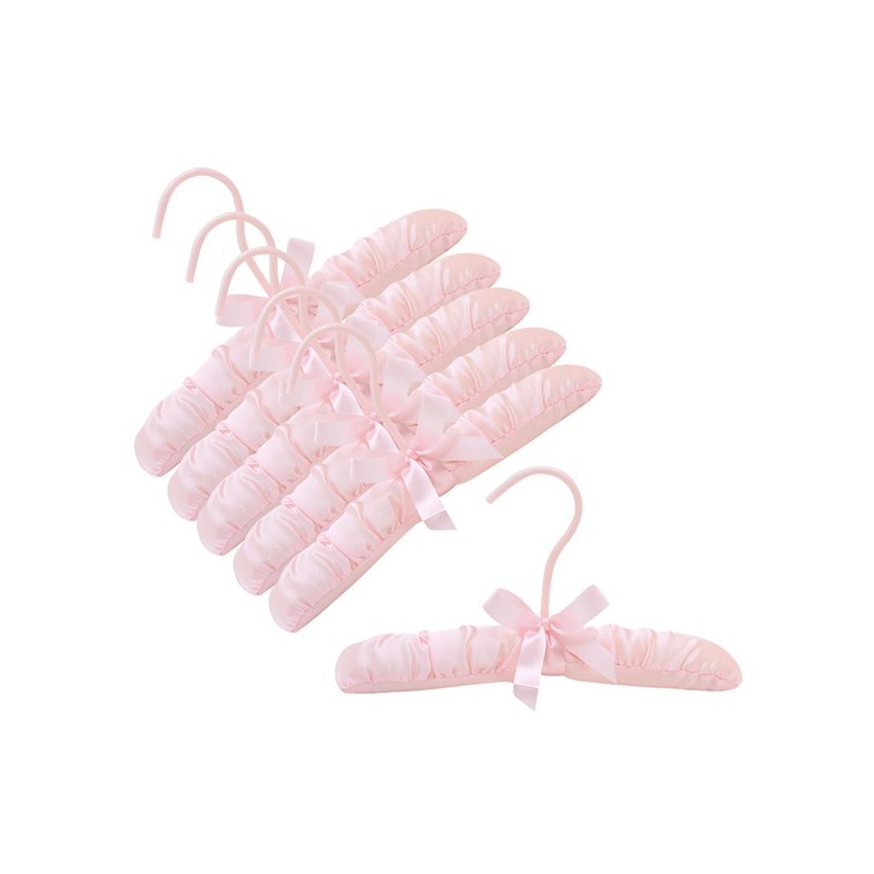 10 Pink Baby Satin Padded Hangers - Closet Hanger Factory