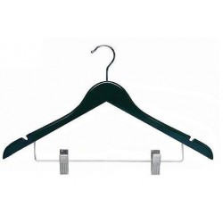 Black Flat Combination Hanger w/Clips