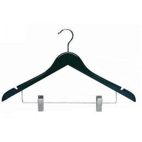 Black Flat Combination Hanger w/Clips