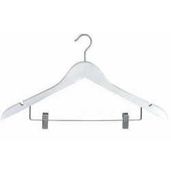 White Flat Combination Hanger w/Clips