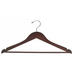 Walnut & Chrome Flat Suit Hanger (Petite Size)