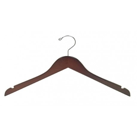 Walnut & Chrome Flat Top Hanger (Petite Size)