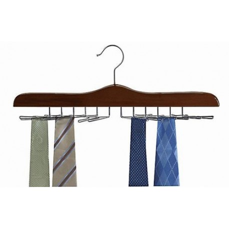 Walnut & Chrome Tie Hanger