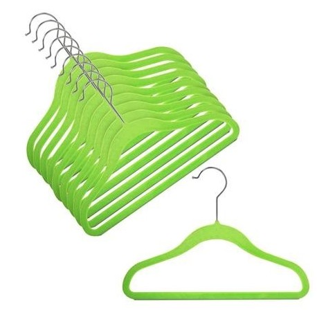 12" Childrens Lime Slim-Line Hanger