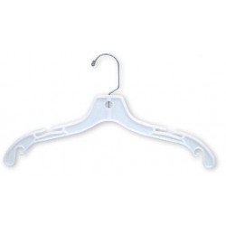 17 Clear Plastic Combo Hanger W/ Clips & Notches