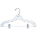 White 17" Combination Hanger w/Clips