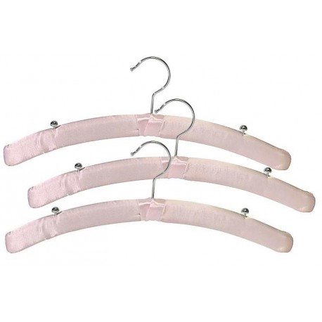 Pink Satin Lingerie Hanger w/Chrome