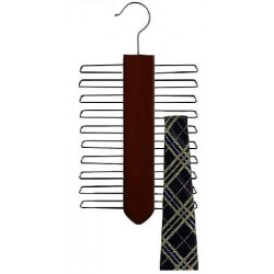 Walnut & Chrome Vertical Tie Hanger