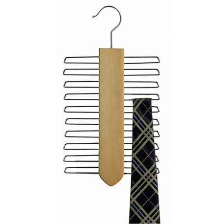 Vertical Tie Hanger / Natural & Chrome