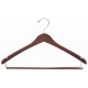 Walnut & Chrome Contoured Suit Hanger w/ Locking Bar