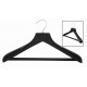 Black Contoured Suit Hanger w/ Non-Slip Bar