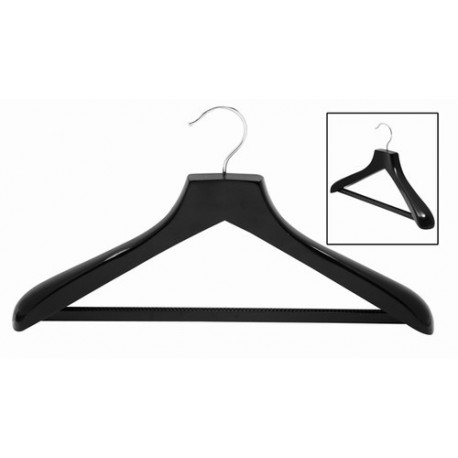 Black Contoured Suit Hanger w/ Non-Slip Bar