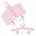 12" Pink Childrens Satin Padded Hangers w/ Clips