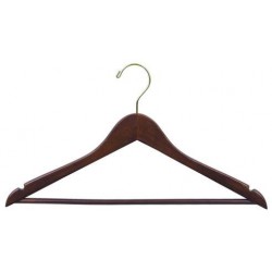 Walnut Flat Suit Hanger w/ Bar