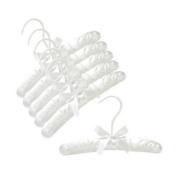 10" White Baby Satin Padded Hangers