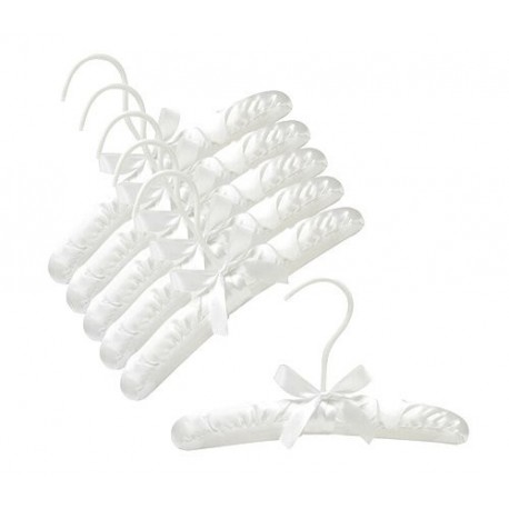 10" White Baby Satin Padded Hangers
