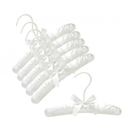 10 White Baby Satin Padded Hangers - Closet Hanger Factory