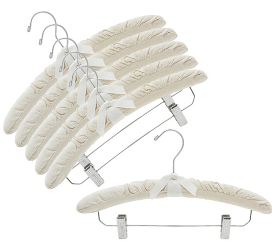 Antipoison teksten Waden Natural Canvas Padded Hangers w/Chrome Hook & Clips - Closet Hanger Factory Antipoison teksten Waden Natural Canvas Padded Hangers w/Chrome Hook & Clips - Closet Hanger Factory