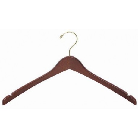Walnut Contoured Coat/Top Hanger