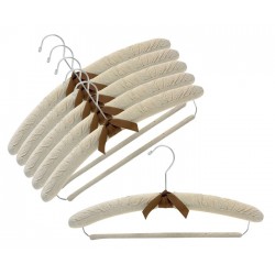 Natural Canvas Padded Hangers w/Chrome Hook & Clips - Closet Hanger Factory