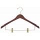 Walnut Contoured Combination Hanger w/ Clips