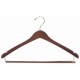 Walnut Contoured Suit Hanger w/ Locking Bar