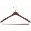 Walnut Contoured Suit Hanger w/ Locking Bar