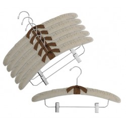 17" Linen Padded Hangers w/ Chrome Hook & Clips