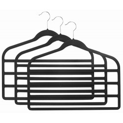 SlimLine Wide Shoulder Black Coat Hanger